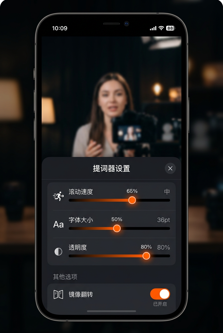 滚动速度、字号、镜像自由调节